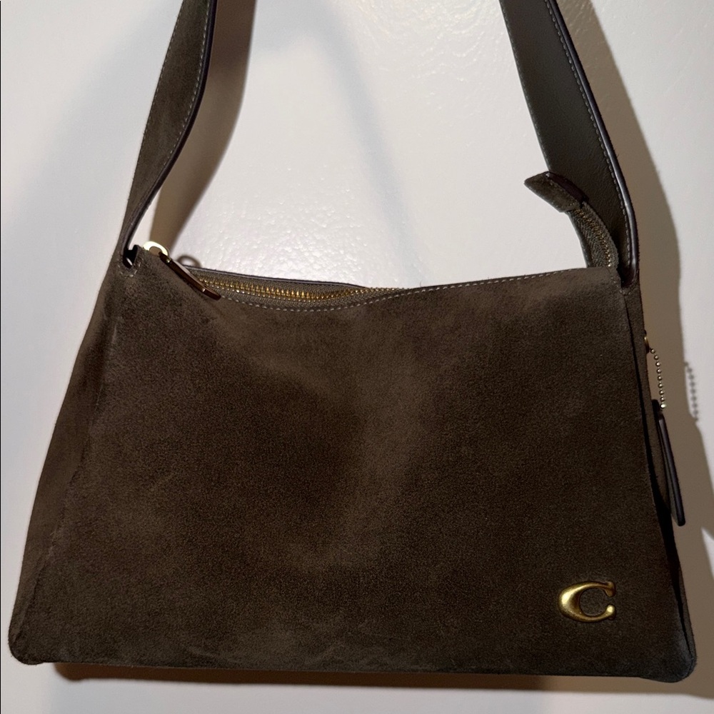 Coach Brown Suede Shoulder Bag